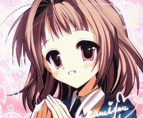 可愛いSNSアイコンを描きます ちょっと懐かしい感じの美少女イラストを作成します イメージ2