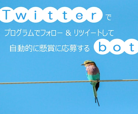 Twitter懸賞で自動応募するbotを提供します 面倒なフォロー&リツイート作業からあなたを解放します！ イメージ1