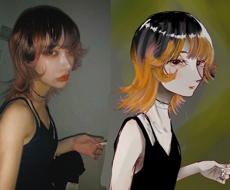 写真を元に少し漫画チックな似顔絵描きます 可愛くorかっこいい似顔絵 SNSアイコン使用OK! イメージ2