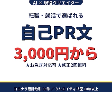 AI×現役クリエイターが自己PR文書きます 転職・就活用の自己PRを3000円から作成 イメージ1