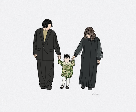 お写真をシンプルで優しい雰囲気のイラストにします お洒落な雰囲気の線画イラスト！プレゼントにも◎ イメージ1