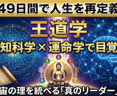 王道学×認知科学｜49日で真のリーダーへ覚醒します 運命学と気功で脳をハックし、49日間で天命を現実化します。 イメージ1