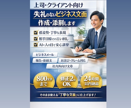 上司・クライアント向け失礼のない文面作成添削します イメージ1
