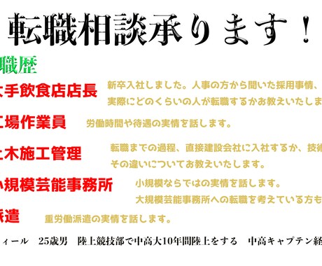 転職相談に乗ります イメージ1