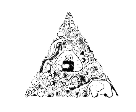 ポップな手描きイラスト描きます 好きなものをぎゅっと詰め込む、ごちゃかわイラストです。 イメージ2