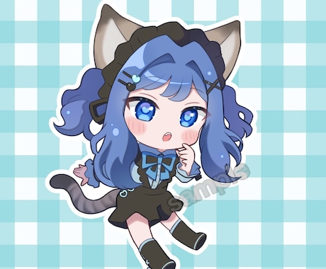 商用料込！かわいいアニメタッチのミニキャラ描きます アイコンやグッズ等に使えるイラスト作成します イメージ1