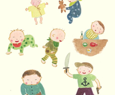 商用利用OK！水彩絵の具でふんわりかわいく描きます 手描きのあたたかみが伝わるイラストを描きます イメージ1