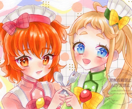 アイコンやサムネイル、MVなどのイラスト描きます アナログ画材でアニメっぽい絵柄で描きます！ イメージ2