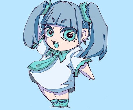 ミニキャラ！商業利用OK！可愛いキャラ描きます 縁取りする絵柄のミニキャラを書きます！ イメージ2
