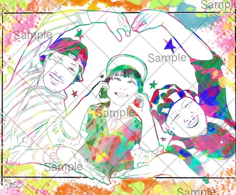お写真1枚から一生に一度の想い出をお描きします 見た人が忘れられないウェルカムボードをお届けします イメージ2