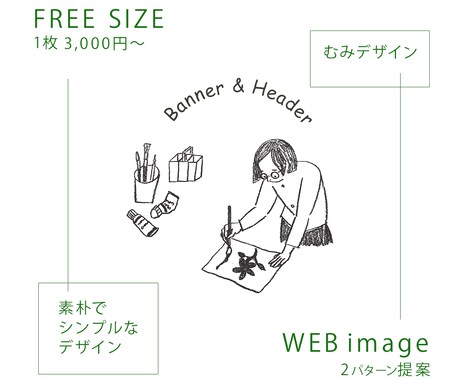 素朴でシンプルなWEB画像を作成いたします 落ち着いた雰囲気を出したい方へ イメージ1