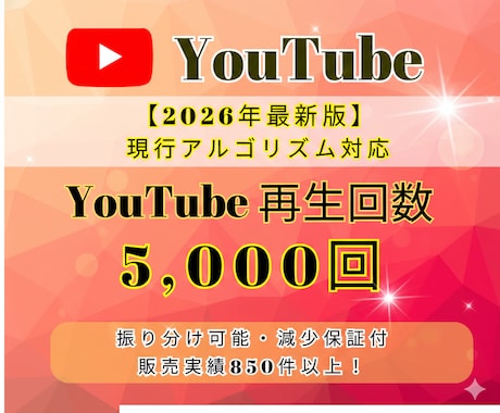 YouTube動画5,000回～再生回数宣伝します shorts動画可能/減少保証付/高品質 イメージ1