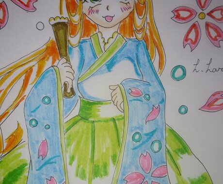 一昔前の少女漫画風のイラスト作成します ロリータファッションの少女を描きます。すべて手作業です。 イメージ2
