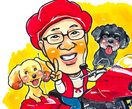 お気に入りのバイクと似顔絵描きます 貴方のお気に入りのバイクとあなたの似顔絵を描きます! イメージ2