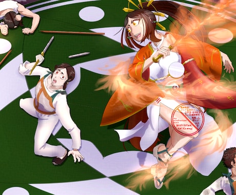 油彩タッチでストーリー性ある一枚絵の制作を承ります ミリタリー×女性イラストならぜひおまかせあれ イメージ2