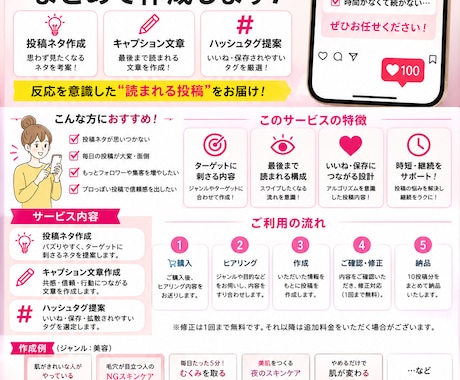 バズりインスタ投稿10個作ります 投稿の文章を作成します！ジャンルは恋愛・雑学・ビジネスなど！ イメージ2