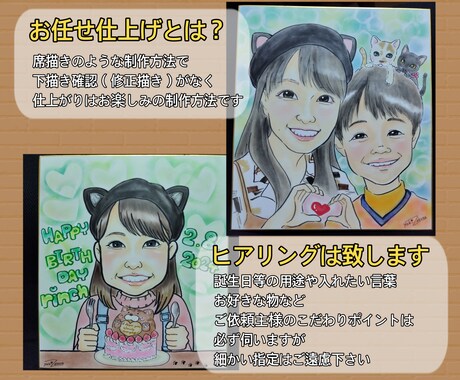 モデル様の雰囲気を大事にした似顔絵をお描きします 変動費は人数変更のみ！似顔絵師のお任せ仕上げ、アナログ仕様☆ イメージ2