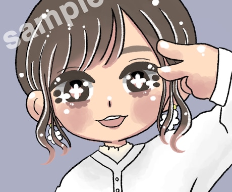 可愛い女の子のアイコンお描きします サンプルのようなイラストです。SNSのアイコンにどうぞ！ イメージ1