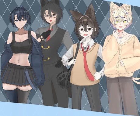 IRIAM用の立ち絵描きます 商業利用可！可愛い女性も男性も描けます！ イメージ2