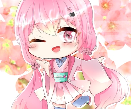 ミニキャラ(デフォルメ)イラストを作成致します もちもちキラキラのデフォルメイラスト！アイコンやグッズに！ イメージ2