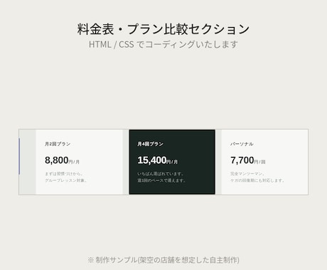 HTML・CSSで1セクション分コーディングします 3,000円〜/レスポンシブ対応/最短2日でお渡し イメージ2
