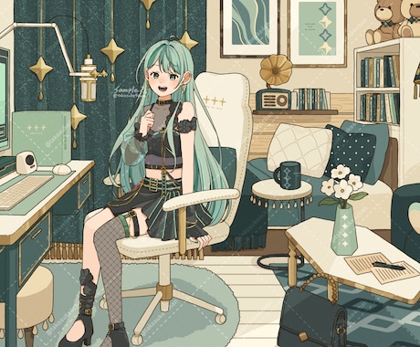 生き生きとした魅力のある一枚絵を描きます MVイラスト、サムネイル、配信背景、記念イラスト等 イメージ2