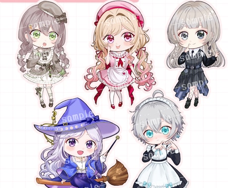 ふんわり可愛いSD・ミニキャライラスト描きます 商用利用料込！SNS・配信・動画・グッズなどにオススメ◎ イメージ2