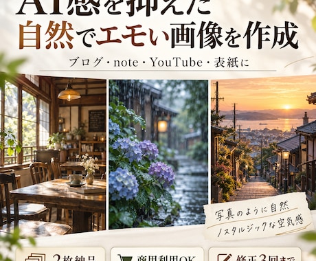 AI感ゼロ！エモい和風・カフェ画像作成します イメージ1