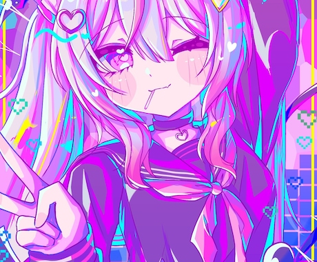 ビビッドカラーでポップなイラスト制作致します SNSのアイコンや動画のサムネイルなどにどうぞ！ イメージ1