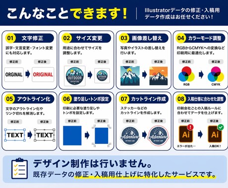印刷用AIデータ修正・入稿データ作成します 印刷会社へそのまま入稿OK／迅速丁寧対応 イメージ2