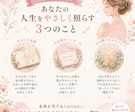 わたしを深く知る四柱推命鑑定書をお届けします 本質・強み・心の動きをやさしく言語化します イメージ2