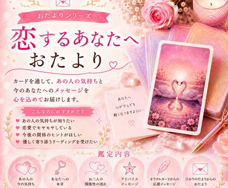 メール鑑定　恋するあなたへ、おたよりを届けます あの人の気持ちと今のあなたに必要なメッセージをお届けします。 イメージ1