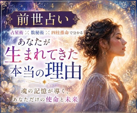 前世占い ＆ 今世何をしに生まれてきたかを占います 今も抱えている苦手や恐怖を克服！今世の目的や使命が分かります イメージ1