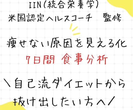 食&生活習慣から“痩せにくさの原因”見える化します 7日間 食事分析サービス＼人生最後のダイエットにしたい方へ／ イメージ1