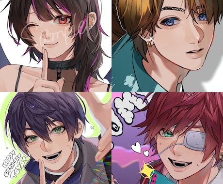 配信者様の歌ってみたのサムネイラストを描きます 男性配信者様限定で歌ってみたのイラストを制作いたします。 イメージ1
