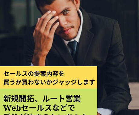 セールスの提案内容を買うか買わないかジャッジします セールスの練習を本番と同様に受けて、結果をお伝えします イメージ1