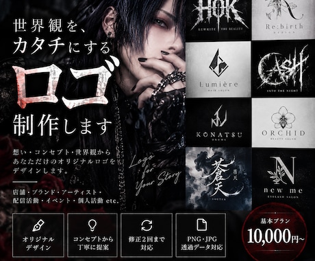 活動の世界観が伝わるオリジナルロゴを制作します コンセプト整理から仕上げまで。商用利用・透過PNG対応 イメージ1