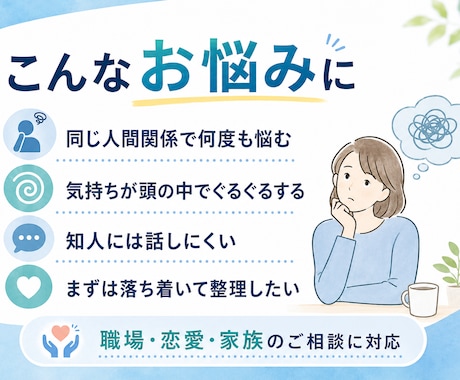 人間関係の繰り返すパターン、電話で整理します 話すだけで、気づいていなかったことが見えます イメージ2
