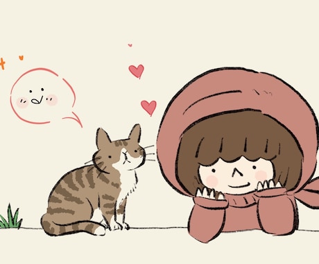 シンプル・絵本タッチの可愛いイラストを描きます ゆるーいネコなどの動物、女の子が得意です イメージ2
