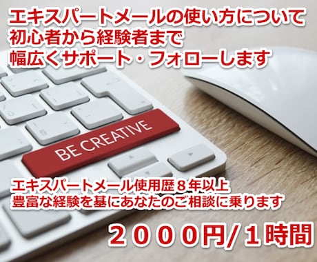 エキスパートメールの使い方についてフォローします エキスパートメール使用歴８年以上の経験からご相談に乗ります イメージ1