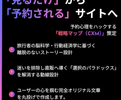 戦略徹底分析×ゲスト心理学の宿専門HPを制作します 戦略マップから徹底構築！脳科学で直予約へ導く最上位プラン イメージ2