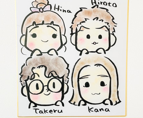 ゆるかわ似顔絵を（カラー）描きます ゆるかわ筆タッチの似顔絵に色がつき、さらに可愛さアップ♡ イメージ2