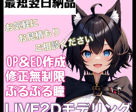 Vtuberのモデリングをします Vtuber用Live2Dモデリングをします！ イメージ1