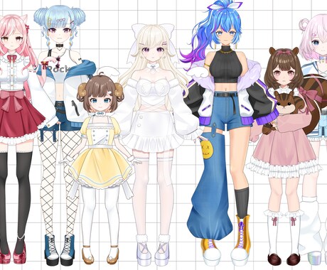 配信用立ち絵作成します ライバー様、Vtuber様向け☆全身立ち絵 イメージ2
