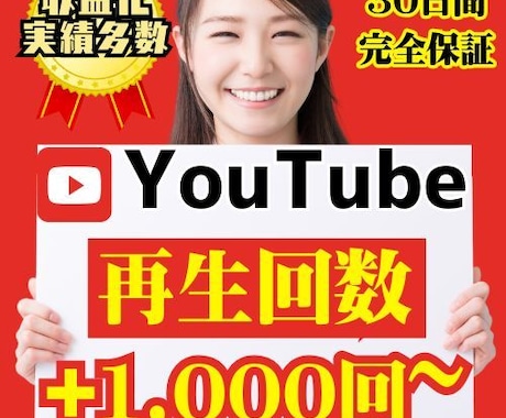 YouTube動画再生回数を1,000回増やします 振り分け可能！動画の価値を加速させます！ イメージ1