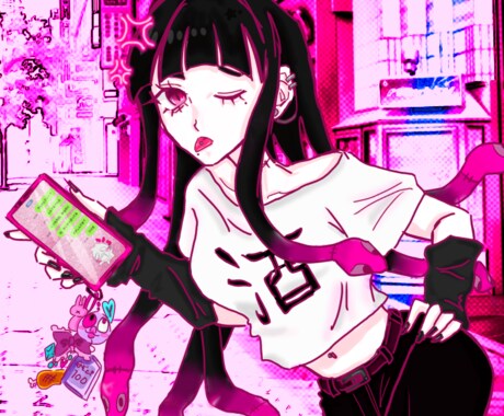 より安くクールなアイコンSNSイラストを作成します ドリームコア/Y2K/無地背景/等身大/ミニキャラ イメージ2