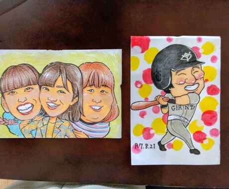 額付きA5サイズ 手作り感溢れる似顔絵を描きます 笑顔で、可愛らしく描きます。記念日のプレゼントに喜ばれます♪ イメージ2