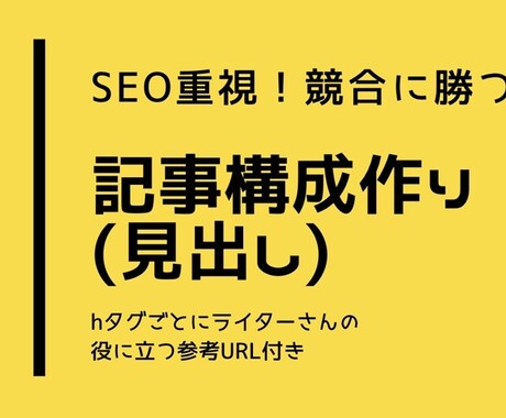 SEO意識し、誰でも書きやすい記事構成を作成します 2記事で3000円！ジャンル問わず！200記事以上を制作！ イメージ1
