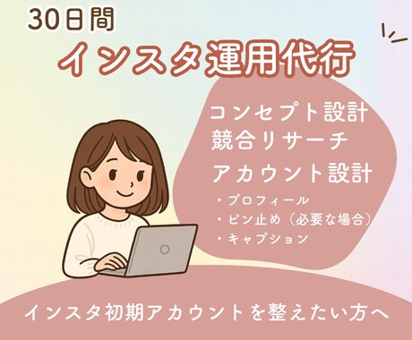 初月丸ごとお任せ！Iインスタ初期運用代行します リサーチ•プロフィール設計・テンプレ制作 イメージ1