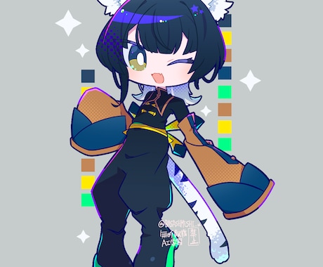ポップで目を惹くデフォルメイラストを描きます サムネイルやグッズ用にオススメの全身イラスト！ イメージ2